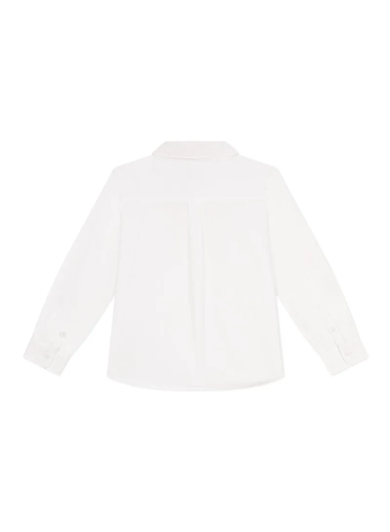 Petit Bateau Children's plain long-sleeved cotton shirt